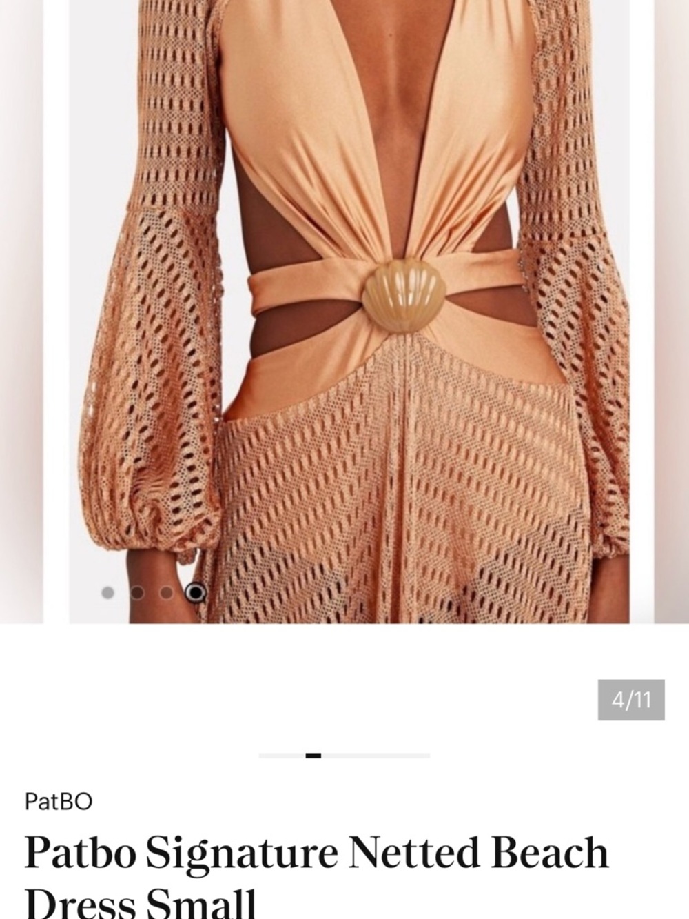Like New!!! PatBO Netted Beach Dress in Peachy Nude